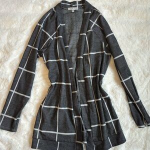 Moa Moa Gray and White Cardigan with Relaxed Fit